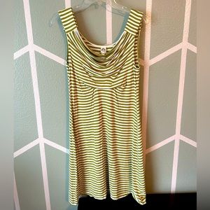 Stripped buttery soft avocado green dress